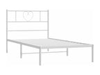 Metal bed frame with white headboard 90x200 45195DBAO