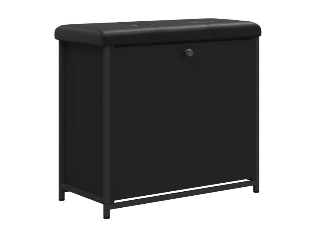 Shoe bench with drop-down drawer, black, 62x32x56 cm, 69044NNWK