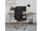 Black Faux Leather Reclining Office Chair 55680FCUM