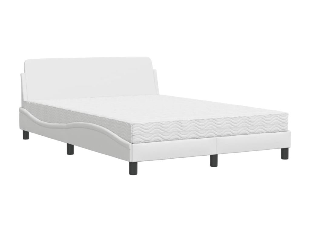 Bed with white mattress 120x200 cm faux leather 18544WSMR