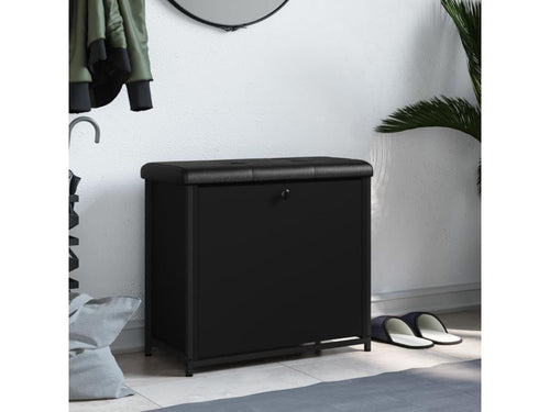 Shoe bench with drop-down drawer, black, 62x32x56 cm, 69044NNWK