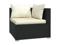 8-piece garden furniture set with cushions, black wicker resin, 47802FYXN