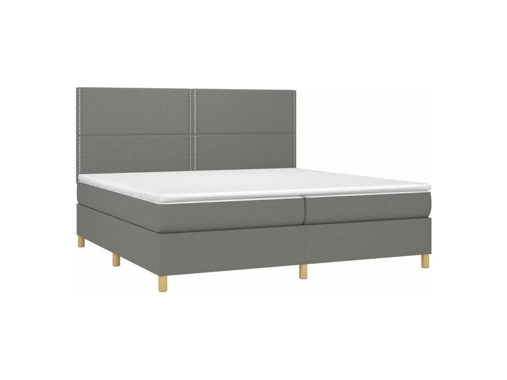 Sunmeub bed base with mattress, dark grey, 200x200 cm, fabric, 51420GCPX