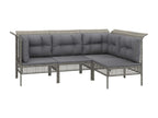 13-piece garden furniture set with cushions, grey woven resin, 34027MPZR