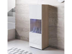 Sunmeub V3 42342QQLC Display Cabinet for Living Room/Dining Room in White with LED Lighting, 40x29x128cm