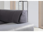Sunmeub 320cm panoramic convertible sofa in two-tone grey fabric and black faux leather with storage compartment - Storage compartment on the left 79081RGBO