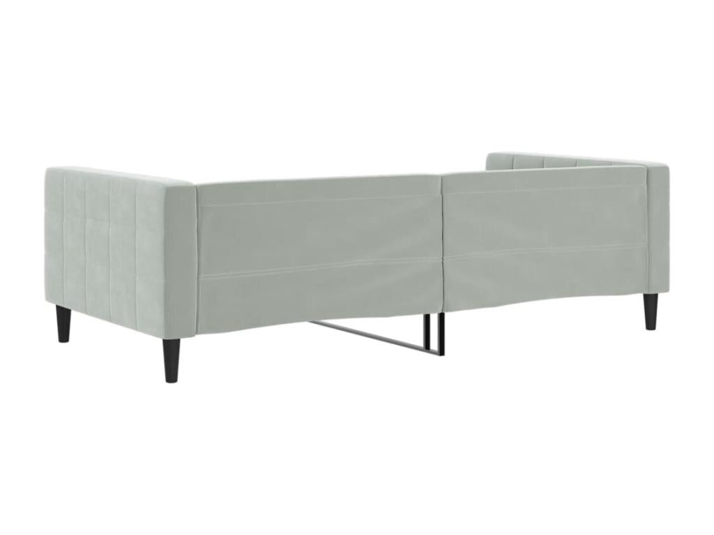 Light grey daybed 100x200 cm velvet 98119XSRG