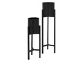 Set of 2 adjustable black flower stands, plant holders, flower pots, timeless design 30689FLLY