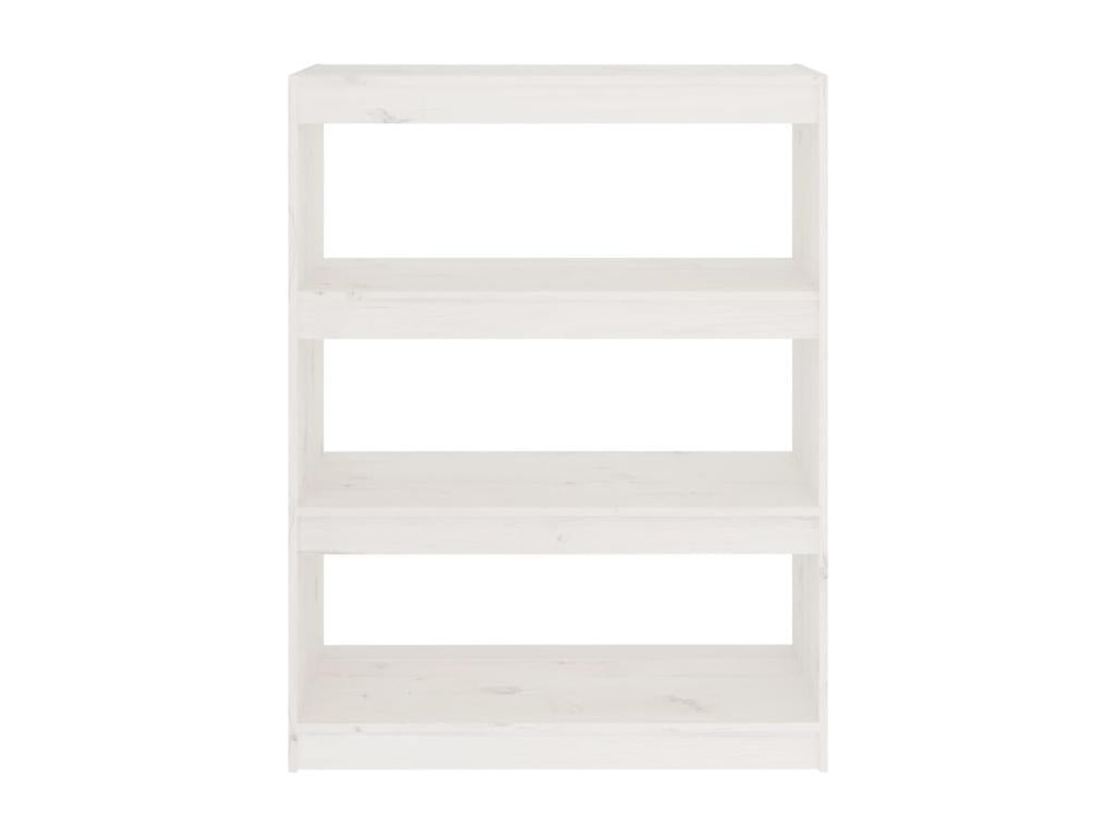 White Bookshelf/Room Divider 80x30x103.5cm Solid Pine 42166AFFX