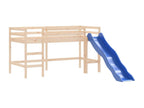 Children's loft bed with slide, 80x200 cm, solid pine wood, 17089STOI