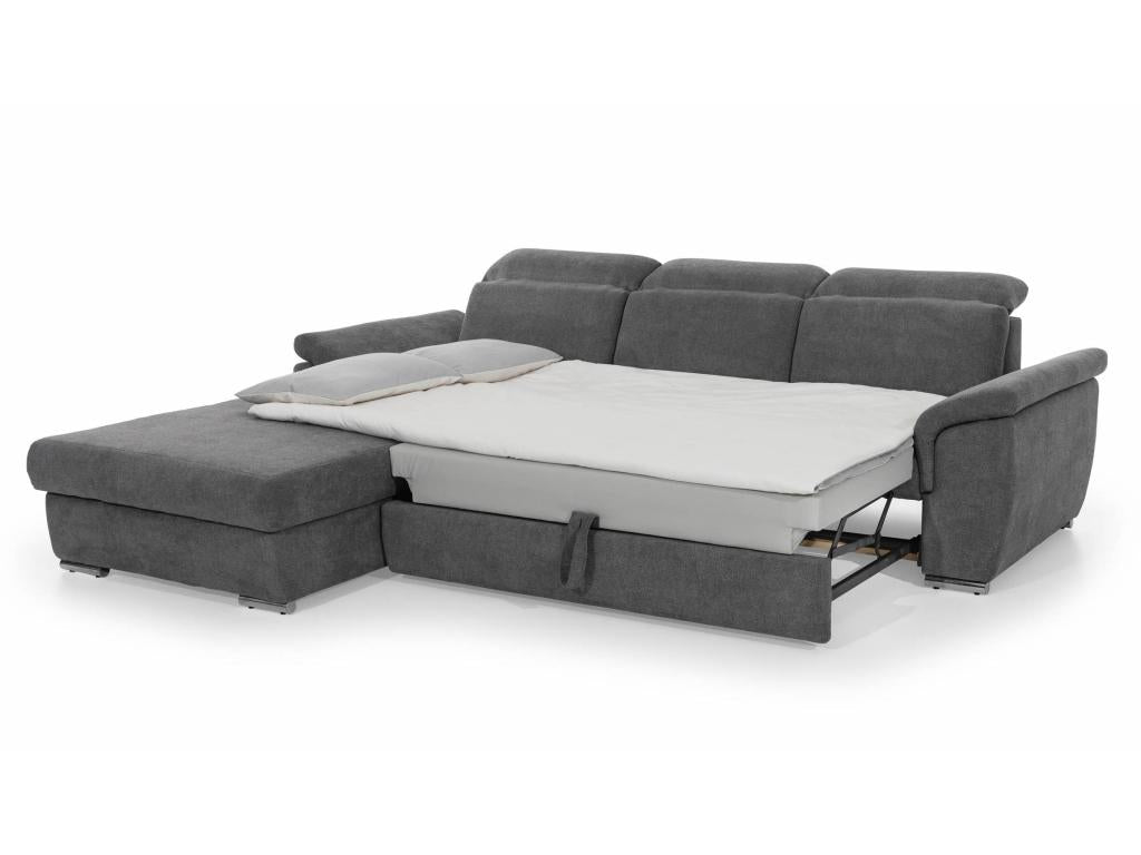 Homeboisstore 272cm White Faux Leather Left-Hand Corner Sofa Bed 96004ZRMA