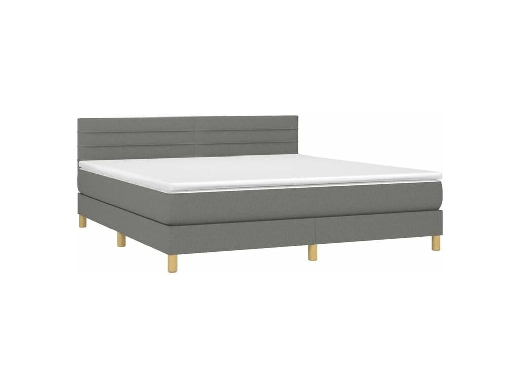 Sunmeub bed base with mattress, dark grey, 160x200 cm, fabric, 36522RRBO