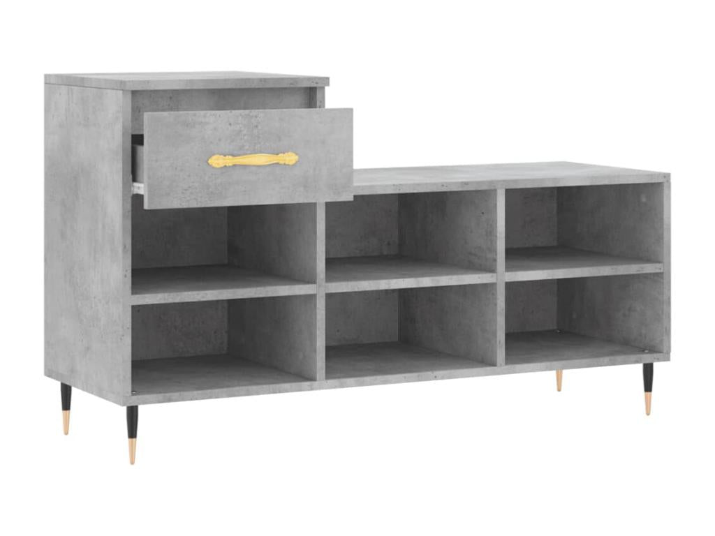 Shoe cabinet, concrete grey, 102x36x60 cm, engineered wood, 02285QPQI