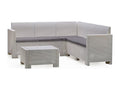 Dcorre Outdoor Lounge Set, Garden Set with Cushions, Indoor Lounge Set with Rattan Effect, Made in Italy, White, 43611BRHK