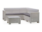 Dcorre Outdoor Lounge Set, Garden Set with Cushions, Indoor Lounge Set with Rattan Effect, Made in Italy, White, 43611BRHK