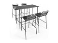 High table and 4 bar stools in grey metal - Sunmeub 57866YOMF