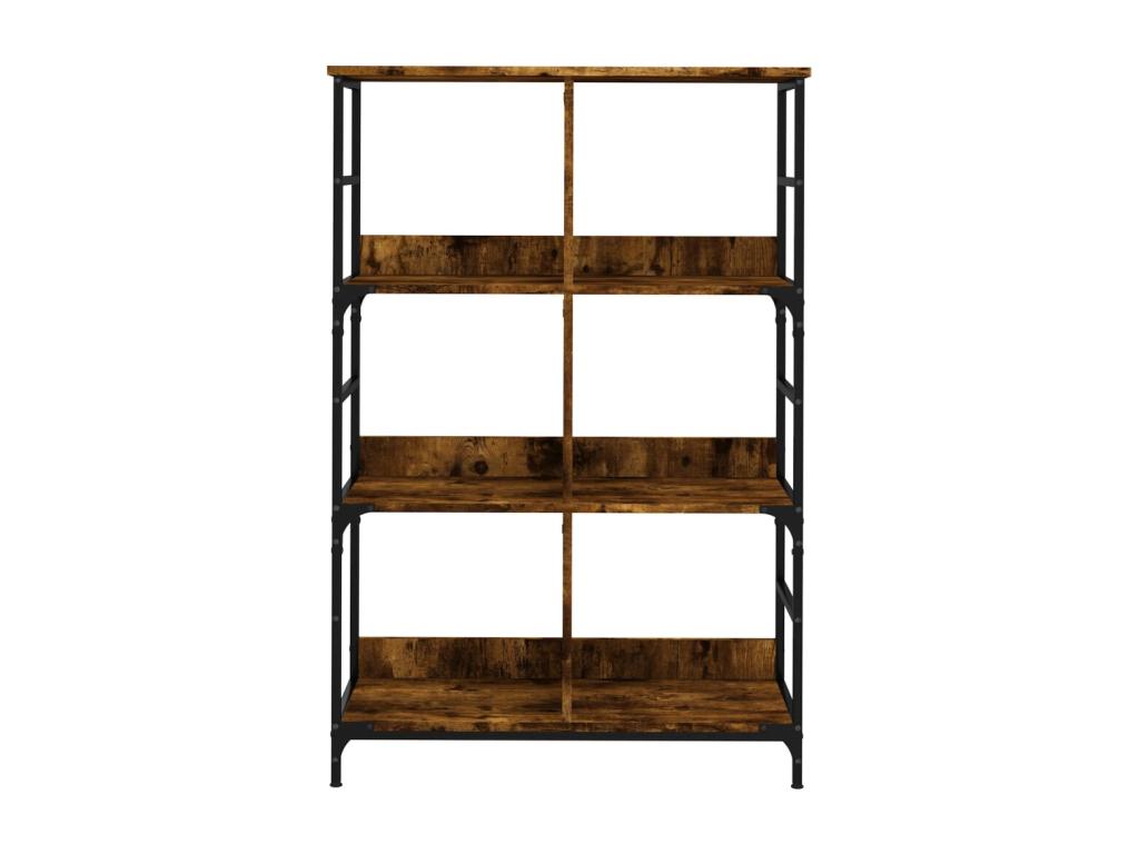 Smoked oak bookcase 78.5x33x117.5 engineered wood 44045HBMQ