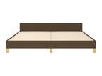 Bed frame with headboard, dark brown, 160x200 cm, fabric, 63567GLSP