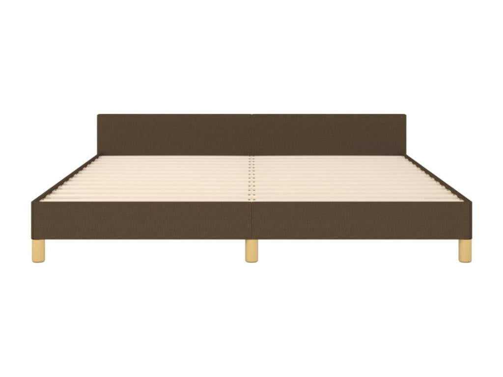 Bed frame with headboard, dark brown, 160x200 cm, fabric, 63567GLSP