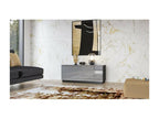 Sunmeub 120cm TV stand with 1 door - Black and glossy grey. 80739KOBF