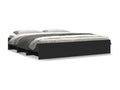 Black engineered wood bed frame without mattress, 180x200 cm