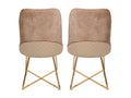Homeboisstore light brown velvet designer chair with gold legs - Set of 2 75370AWVZ