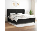 Upholstered bed base with mattress, black, 200x200 cm, fabric, 64532BIIR