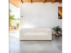 Modular 3-seater sofa in ecru bouclé fabric - Sunmeub 11129LXFZ