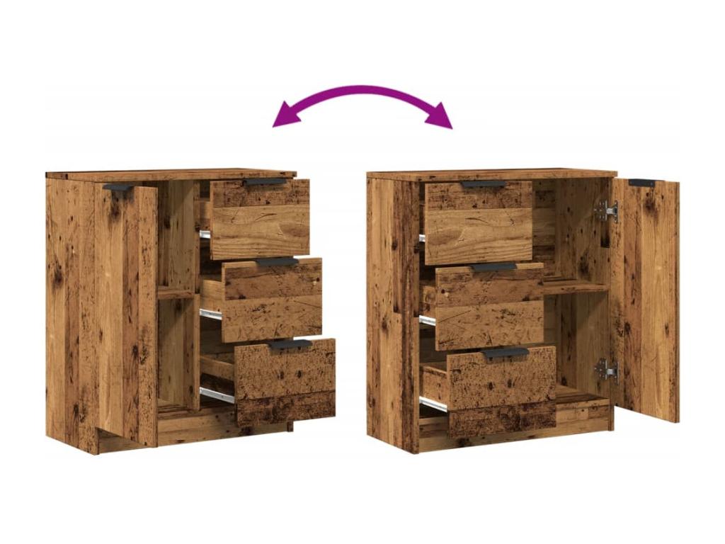 Reclaimed wood sideboard 60x30x70 cm engineered wood 18363TMSB