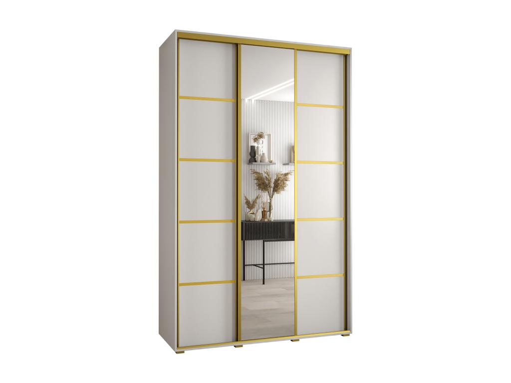 Sunmeub 5 Sliding Door Wardrobe 235.2/150/60 3 Doors White/White/Gold 14969KNFT