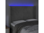 Light Grey LED Headboard 147x16x118/128 cm Velvet 67248ICQZ