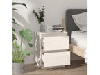 White bedside table 40x35x50 cm Solid pine wood 52920PYYC