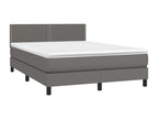 Sunmeub bed base with mattress and LED lighting, grey, 140x190 cm, 03274MYHM