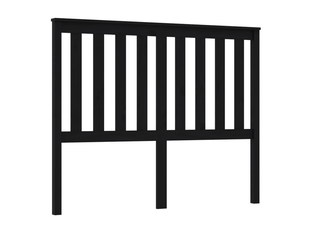 Black Headboard 126x6x101 cm Solid Pine Wood 05054TUGU
