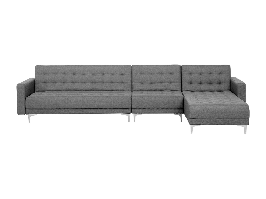 Sunmeub Modular Corner Sofa Bed, Light Grey Fabric, 5-Seater, Right-Hand Facing, 66215NCBH