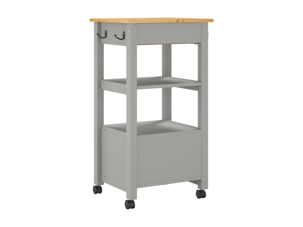 Sunmeub Kitchen Trolley 48x40x90 cm Solid Pine Wood 38219HZCM