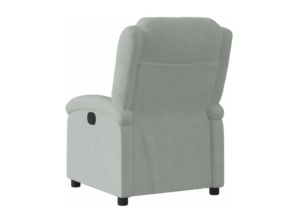 Light grey velvet electric recliner chair 73674RGZQ