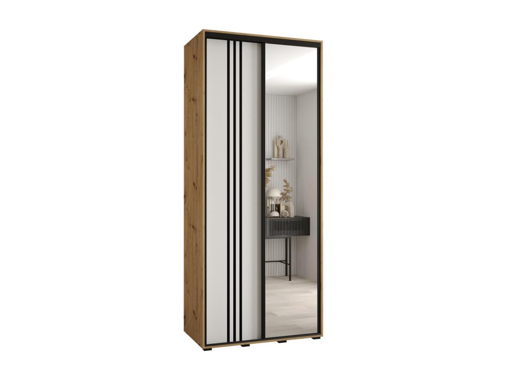 Homeboisstore 7 Sliding Door Wardrobe 235.2/110/45 2 Doors Homeboisstore/White/Black 54243RNDJ