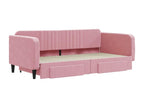 Daybed with trundle and drawers, pink, 100x200 cm, velvet, 81247TAIP