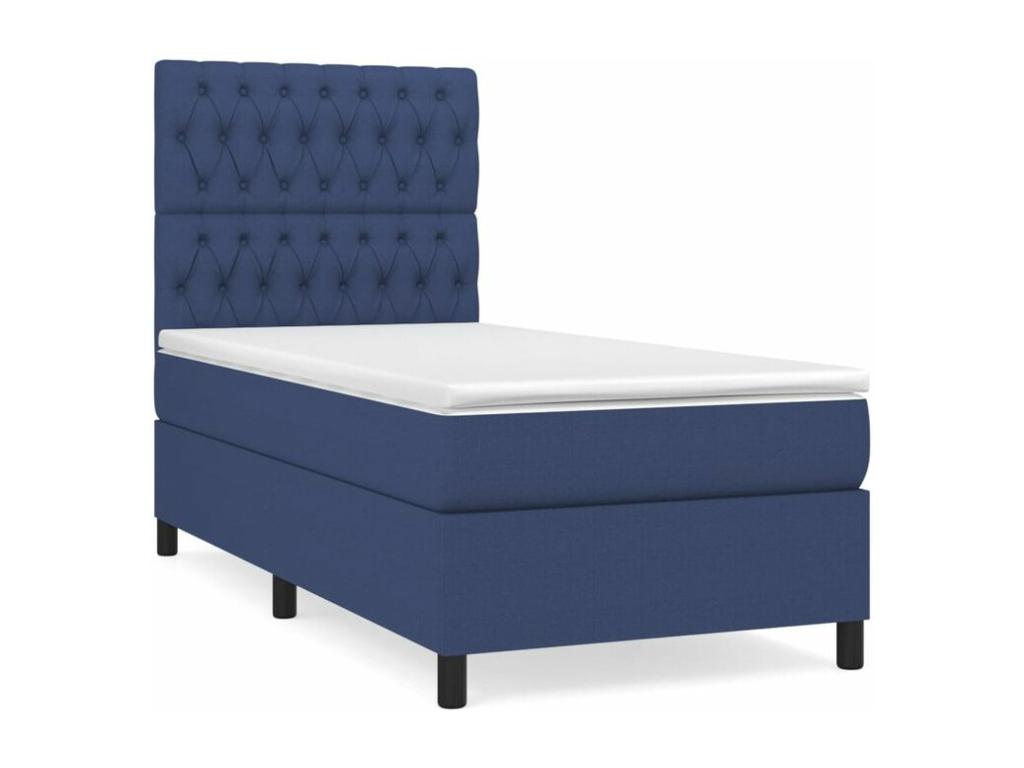 Sunmeub bed base with mattress, blue, 90x190 cm, fabric, 69843ZBIL