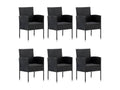 7-piece garden dining set, black wicker resin, 9 03478DGOD