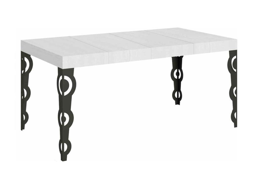 Karamay Premium Extendable Table 90x140/244 cm White Ash Anthracite Frame 69282MTYB