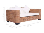 2-Piece Sofa Set with Cushions, Natural Rattan 53107KJDG