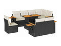 Sunmeub 55780BDPJ 9-Piece Black Wicker Resin Garden Furniture Set with Cushions