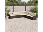 9-piece garden furniture set with cushions, brown wicker resin, 47903TKEA