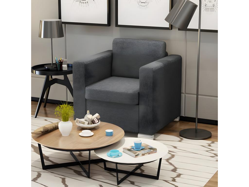 Dark grey fabric armchair 22270ZVDA