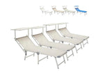 Set of 4 modern folding garden sun loungers/pool chairs from Homeboisstore 34110QABA