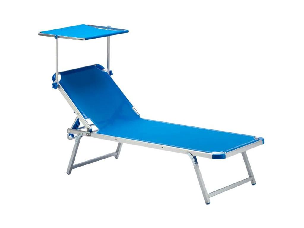 Sunmeub 25702XROI Aluminium Beach Sun Lounger with Sunshade