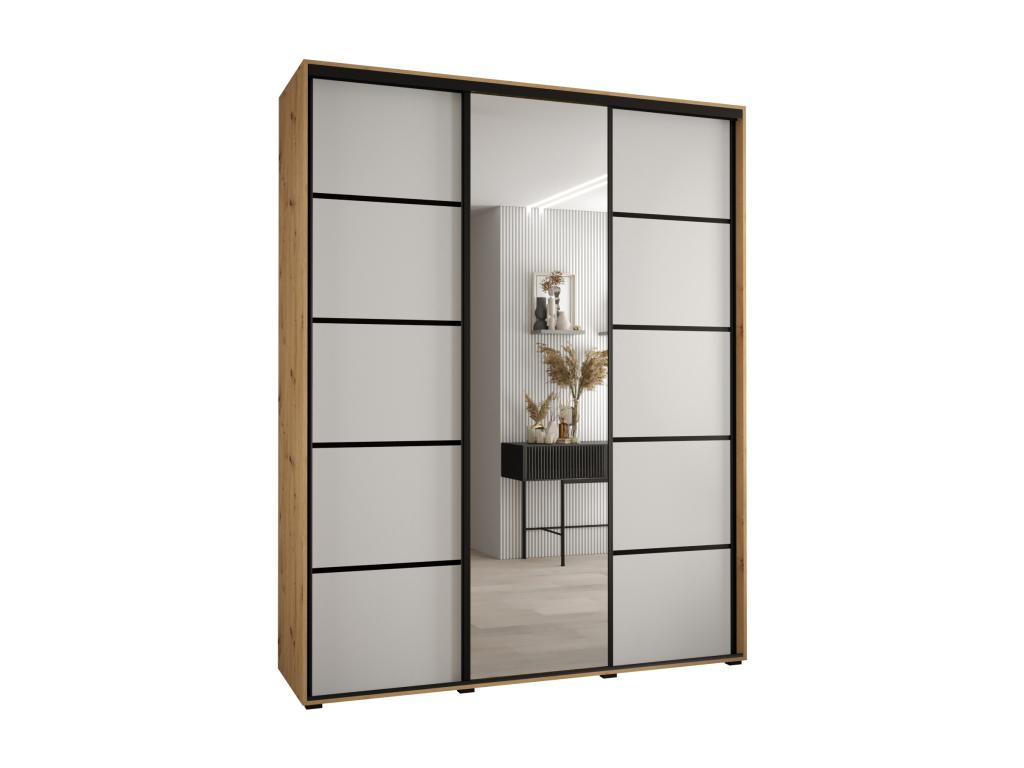 Sunmeub 5 Sliding Door Wardrobe 235.2/190/60 3 Doors Sunmeub/White/Black 94001ZBOL