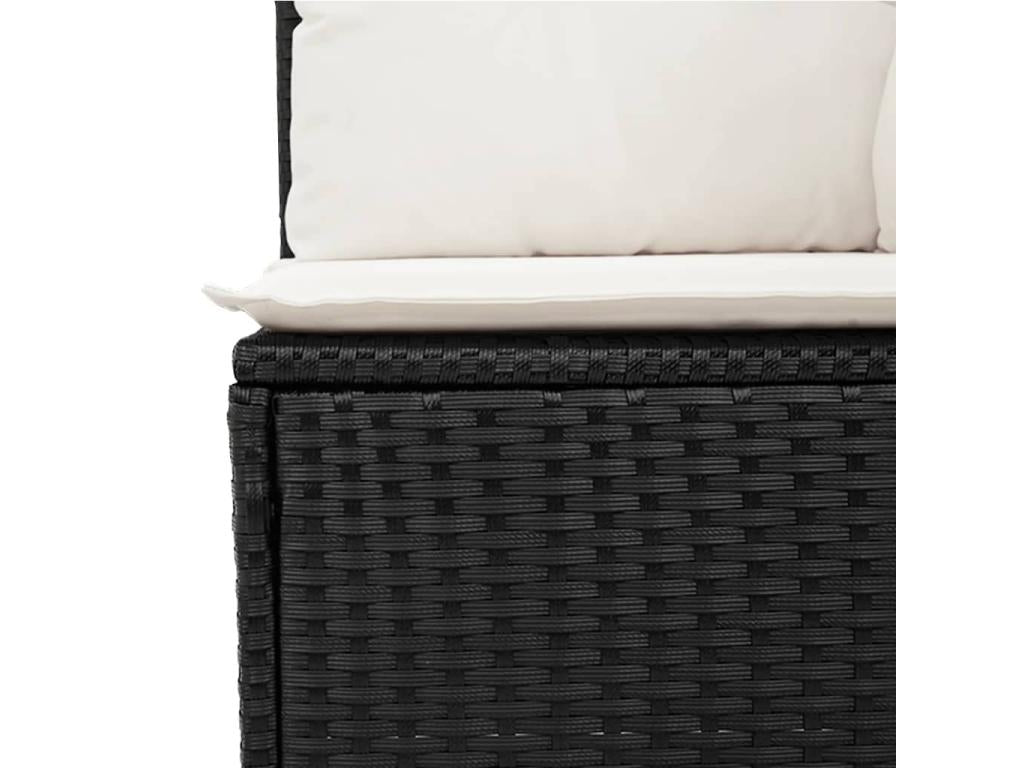 11-piece garden furniture set with cushions, black resin wicker, 98740VFLA